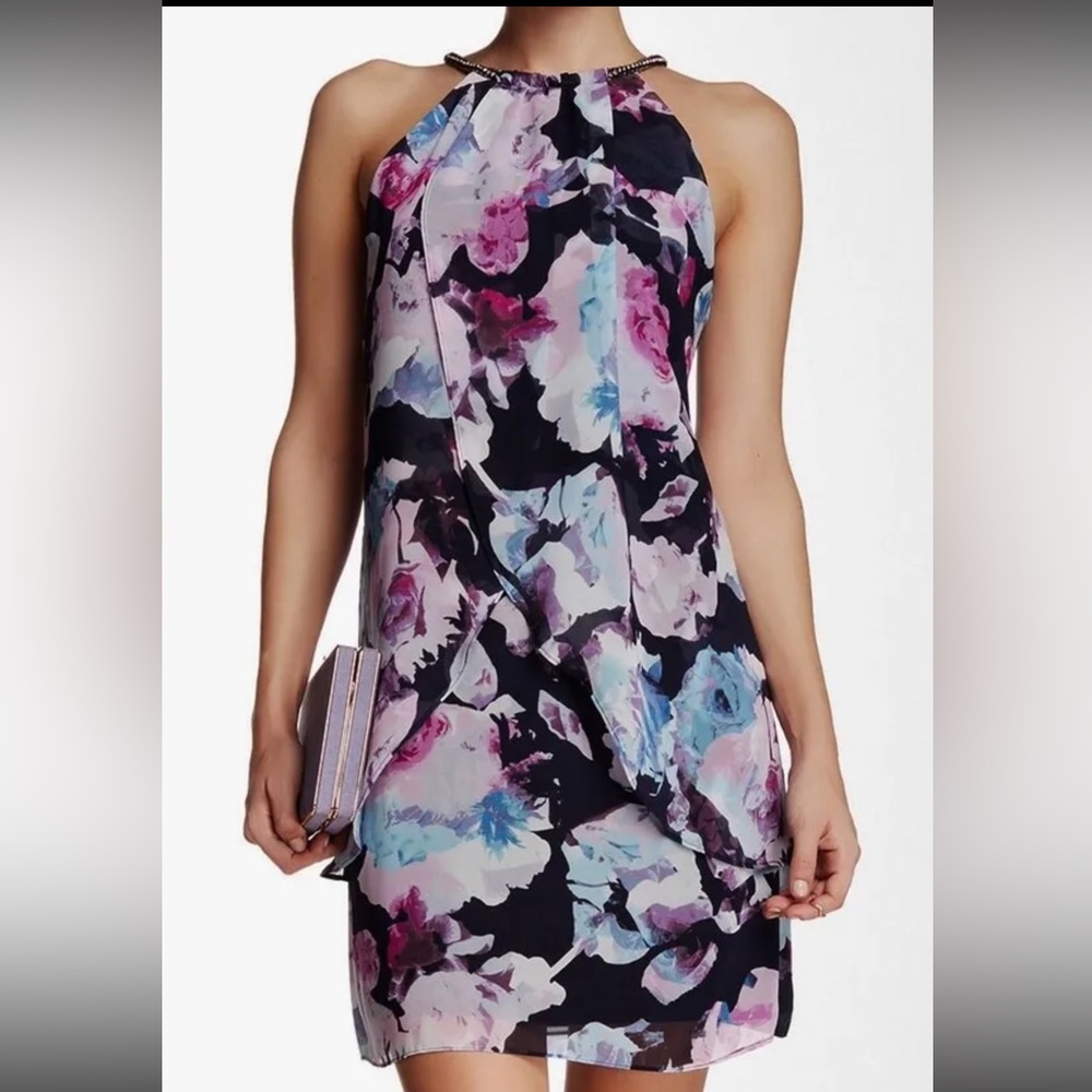Jessica Simpson floral chiffon dress.